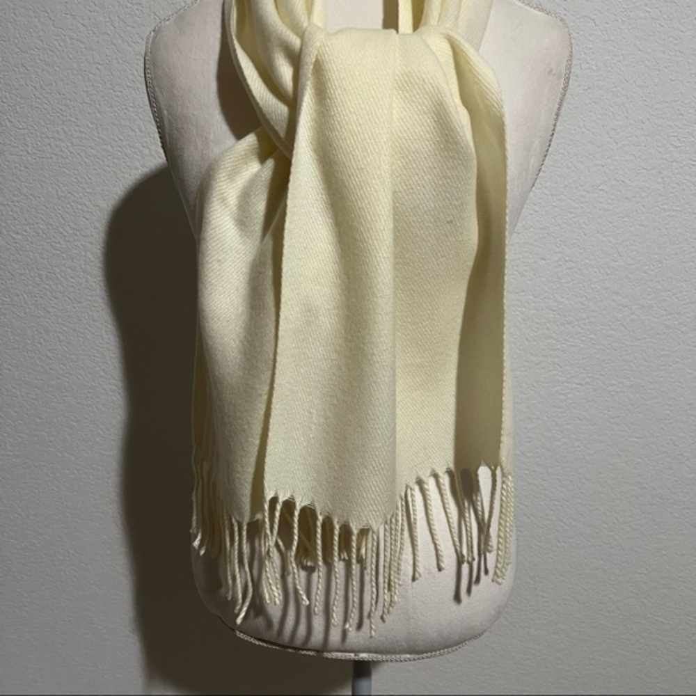 Cream Scarf Extra Long Tassels Fringe